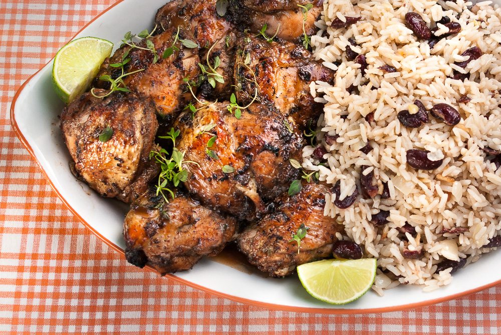 'Maybe it's the wrong time of year in the UK for a BBQ... What?! No way! BBQ anytime of the year, with this awesome, easy Jerk Chicken with Rice and Peas.'