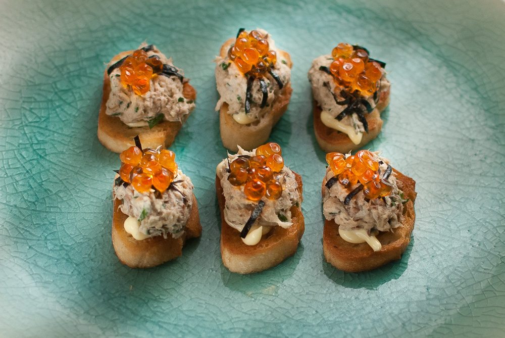 Dad made these for my girlfriend and mum at the weekend. A very pleasant surprise before dinner — with caviar!