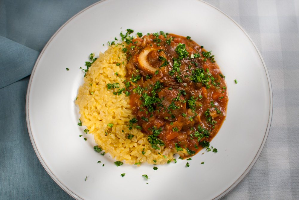 This is an Italian classic. Made with veal shin it is traditionally served with risotto Milanese and gremolata. It's possibly my favourite Italian dish.