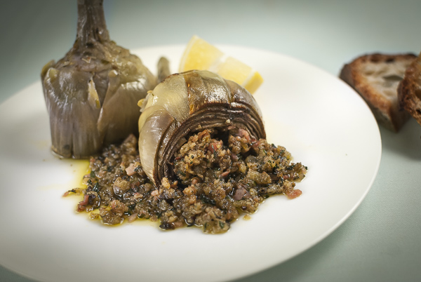 This is one of the best ways to enjoy artichokes. I got these artichokes from Kingston Market - they're fresh in from Italy. 