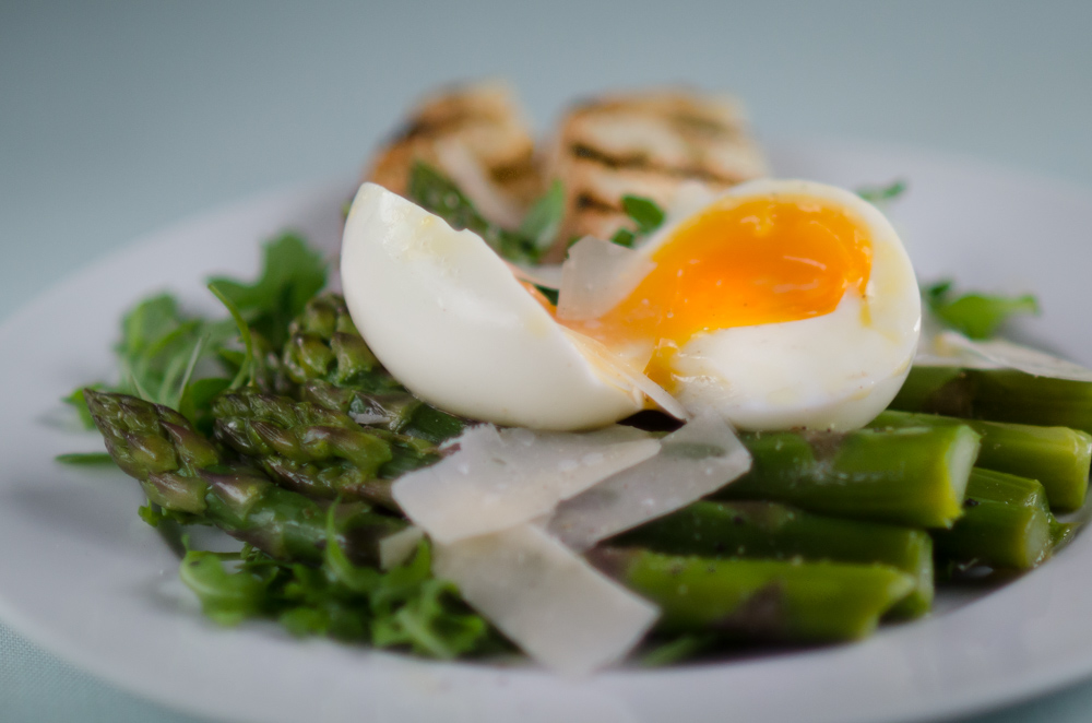 A really easy and tasty starter or light lunch or supper. Make during summer when home-grown asparagus might still be available.