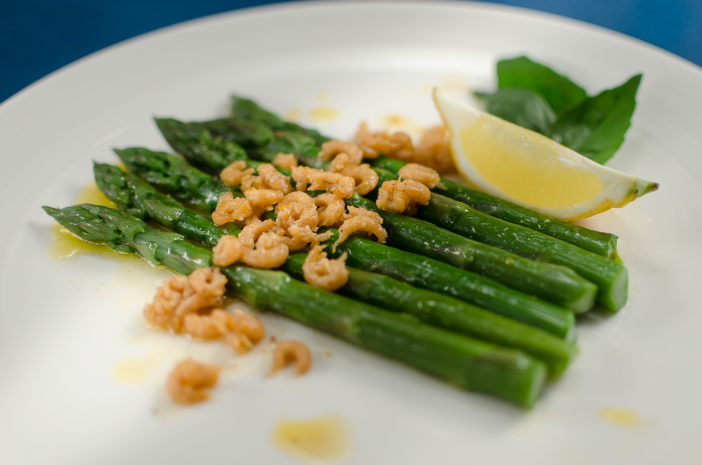 Asparagus and shellfish have an affinity with one another - prawns and crab are known as being particularly good partners...