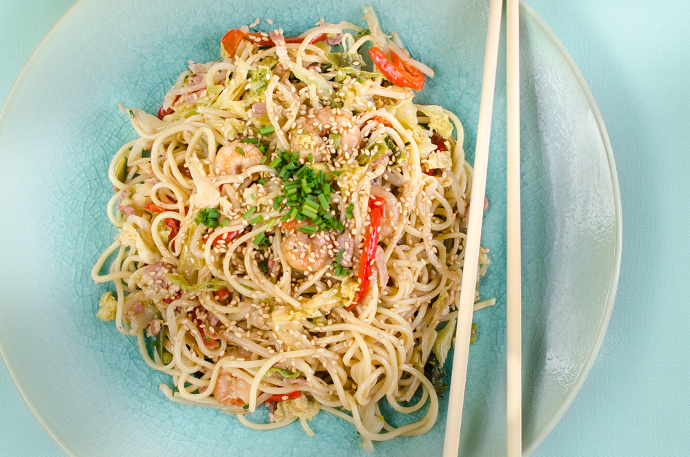 Yaki soba is a Japanese noodle stir-fry. Soba noodles are made with buckwheat, but yaki soba are uses egg or wheat noodles. 