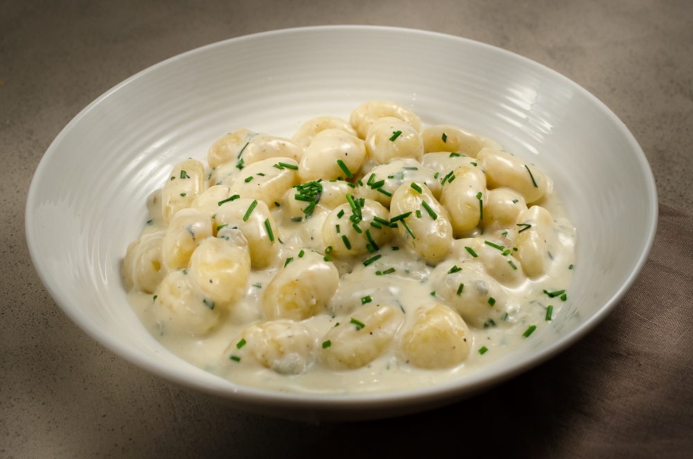 Here's a really easy way with gnocchi. Add to a quick cheese sauce made with Gorgonzola, add a few chives and that's it. Use a good Gorgonzola (I've used the excellent cheese made by Tosi), 