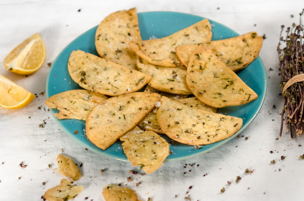 A Sicilian specialty made with chickpea flour. I've made my variety using lemon-scented basil flowers from Casanova and Daughters of Covent Garden.