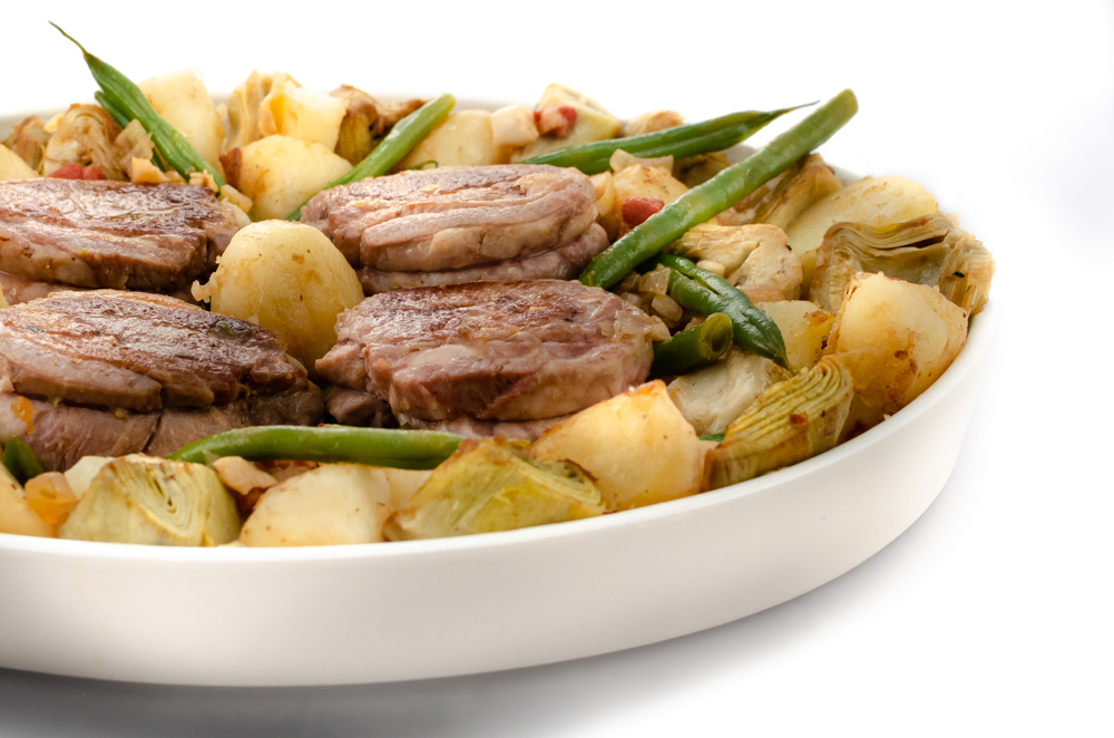 Artichokes and lamb or lamb and artichokes. Whichever, it's a brilliant combination.